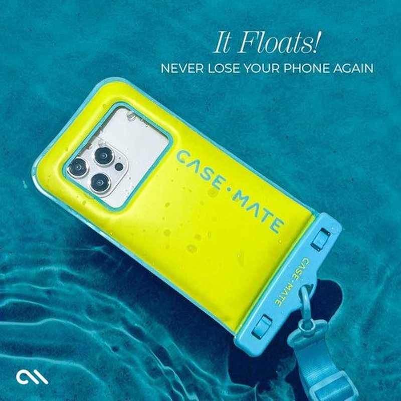 Case-Mate Waterproof Phone Pouch - IP68 Floating Case with Crossbody Lanyard - Touchscreen Friendly - Citrus Splash