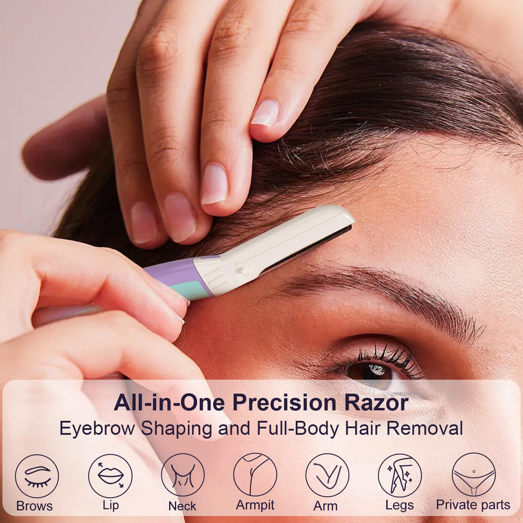 THURLADY Dermaplane Razor, Eyebrow & Facial Razor, 9 ct, Wisteria