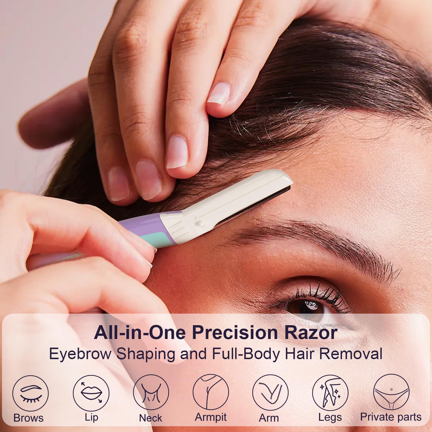 THURLADY Dermaplane Razor, Eyebrow & Facial Razor, 9 ct, Wisteria