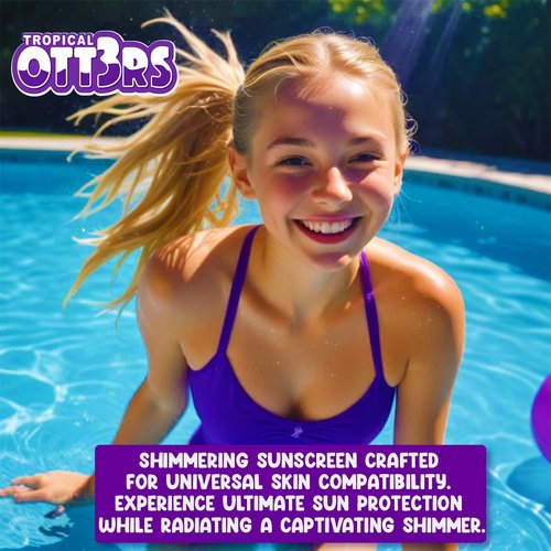 Glitter Sunscreen SPF 50 Lotion 4.5oz - Sparkle & Shimmer Sunscreen - Colored Sun screen for Kids & Women - UVA/UVB Sunshine Protection + 80 Min Water Resistant - (Scented) (USA Made)
