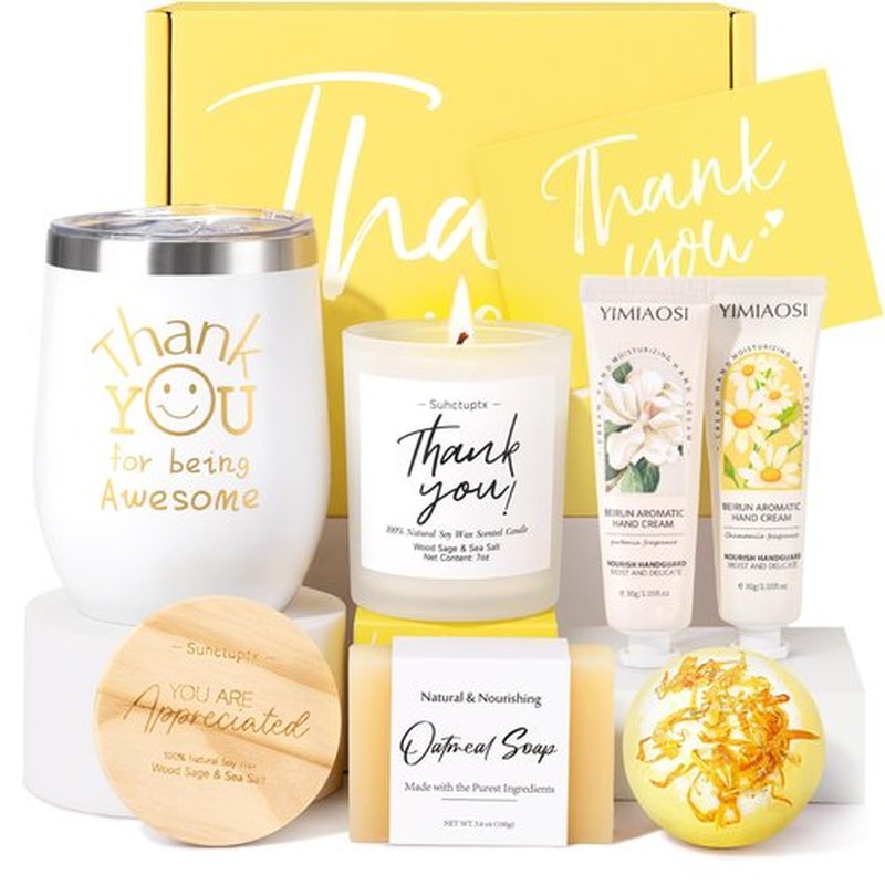 Thank You Gifts for Women, Employee Appreciation Gifts teacher Appreciation Box Unique Gratitude Gifts Baskets for Coworkers Hostess Secretary Nurse Volunteer Mom Clients Staff Boss Lady