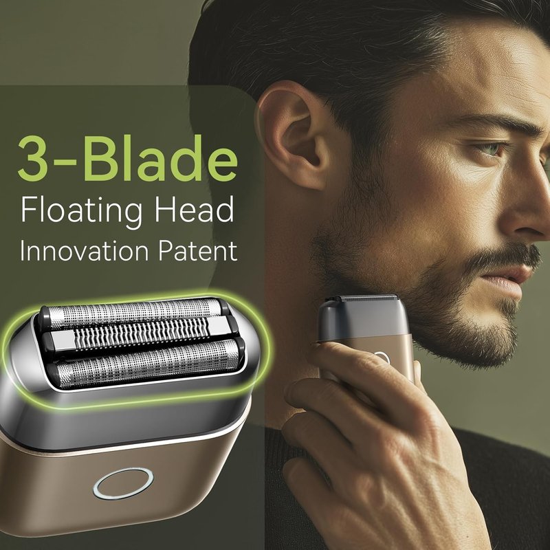 VNU Alloy Body Foil Shaver - Mini Pocket Electric Razor for Men | IPX7 Waterproof, 60-Day Standby, Desert Titanium