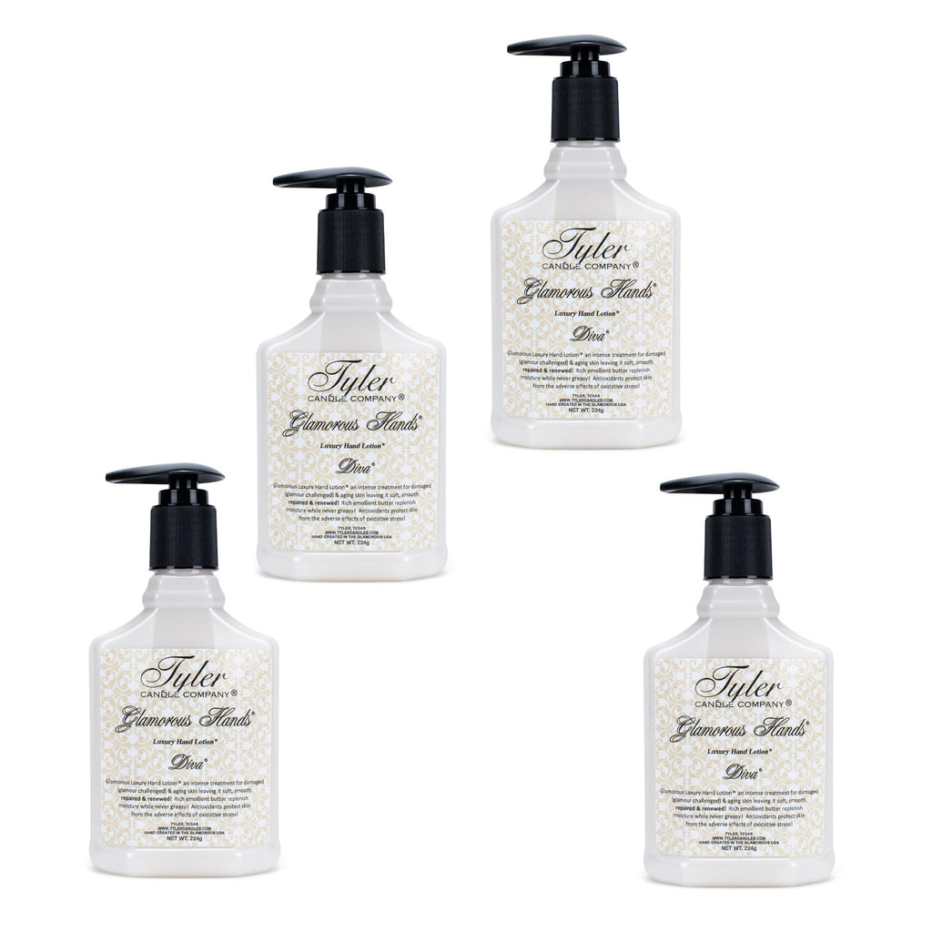 Tyler Glamorous Luxury 8 ounce Hand Lotion Pack of 4, Diva