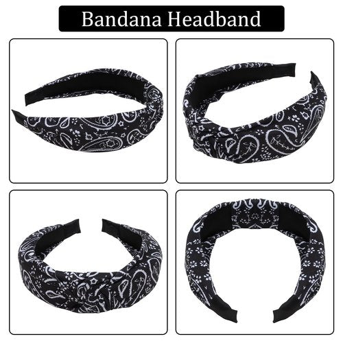Ondder 6 Pack Bandana Headbands for Women Top Knot Headband Cute Head Bands for Women's Hair Turban Headband with Knot Hair Accessories for Women Girls