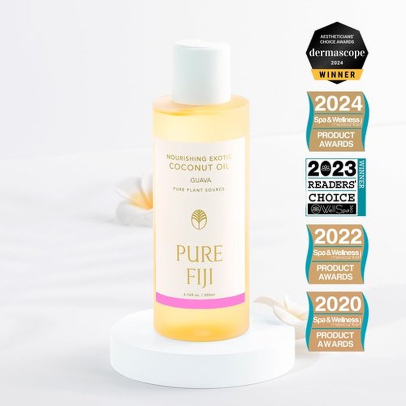 PURE FIJI Nourishing Exotic Coconut Body Oil, Guava (7.7 fl oz/230ml)