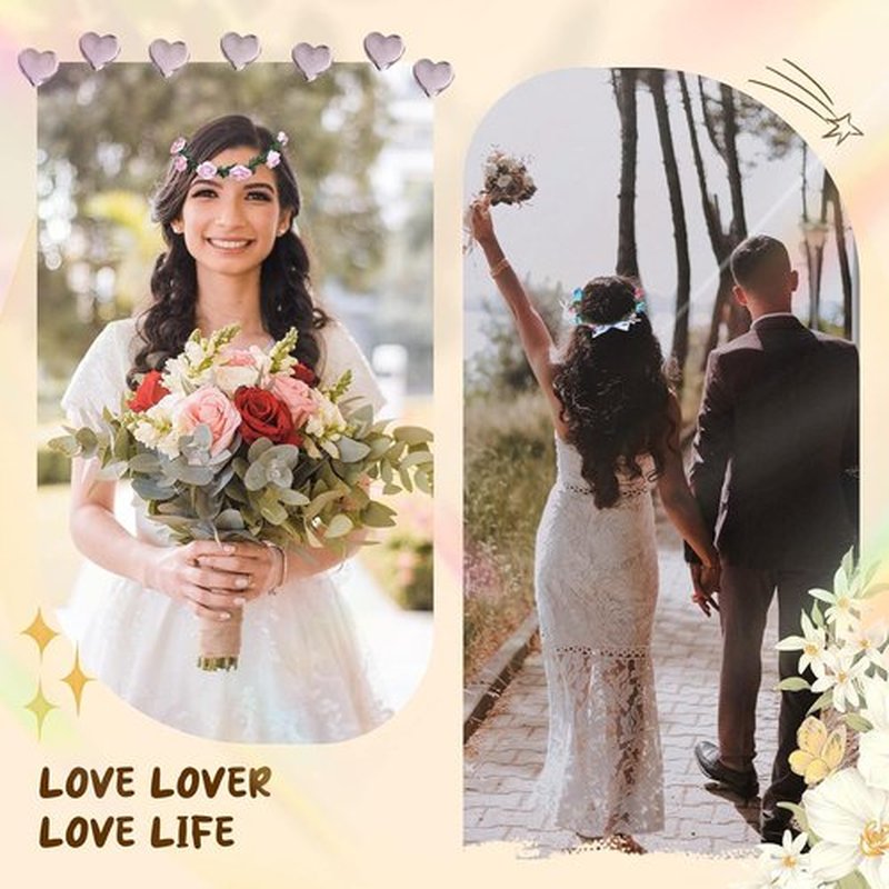 AmFor 11 Pcs Multicolor Rose Flower Wreath Crown Headband Garland Headpiece for Music Festival Celebration Beach Wedding Party