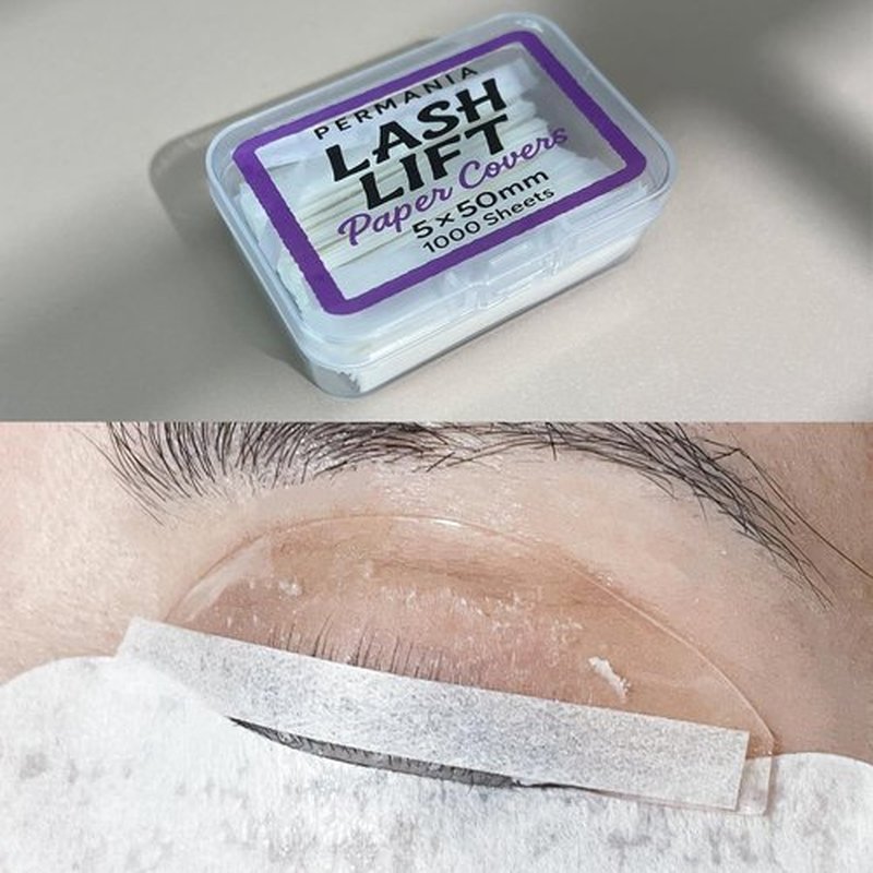 PERMANIA Lash Lift Paper Strips - 1000P Lash Perm Paper for Secure Eyelash Lifting | White
