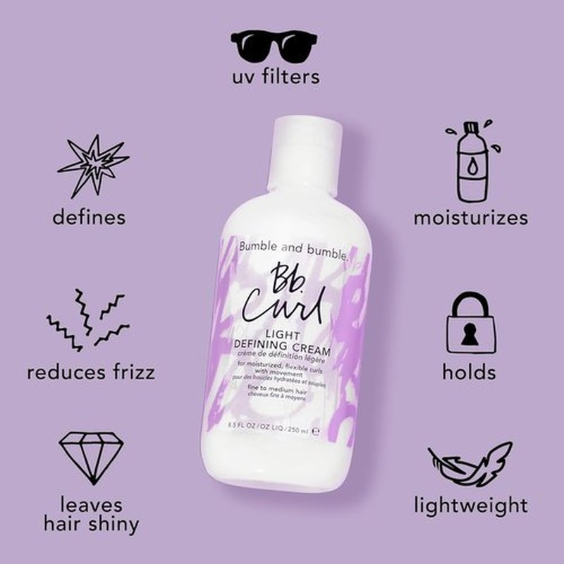 Bumble and bumble. Curl Defining Styling Cream - Moisture & Definition for Fine to Medium Curly Hair | Anti-Frizz & Shine with Jojoba, Avocado & Coconut Oils