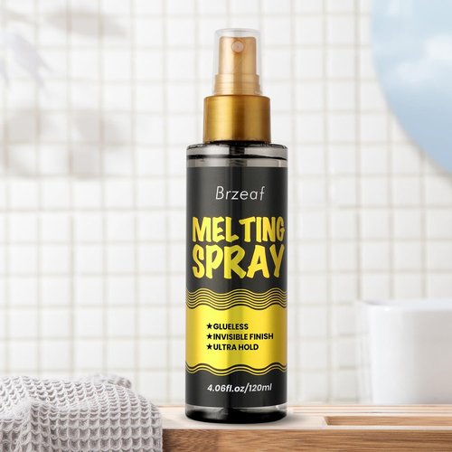 Brzeaf Lace Melting Spray and Holding Spray(120ml), Extreme Hold & Glueless, Melting Spray for Lace Wigs, Strong Natural Finishing Hold, Dries Quickly, Wig Melting Spray & Hair Adhesive for Wigs