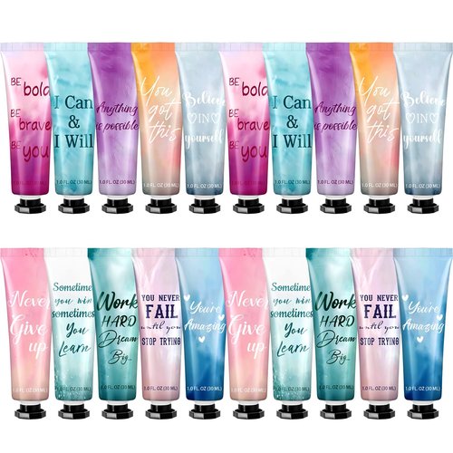 Leelosp 20 Pack Employee Appreciation Team Gift Bulk Travel Size Hand Cream Inspirational Natural Fragrance Hand Lotion Winter Thank You Gift for Women Teacher Nurse Coworker Staff Baby Shower