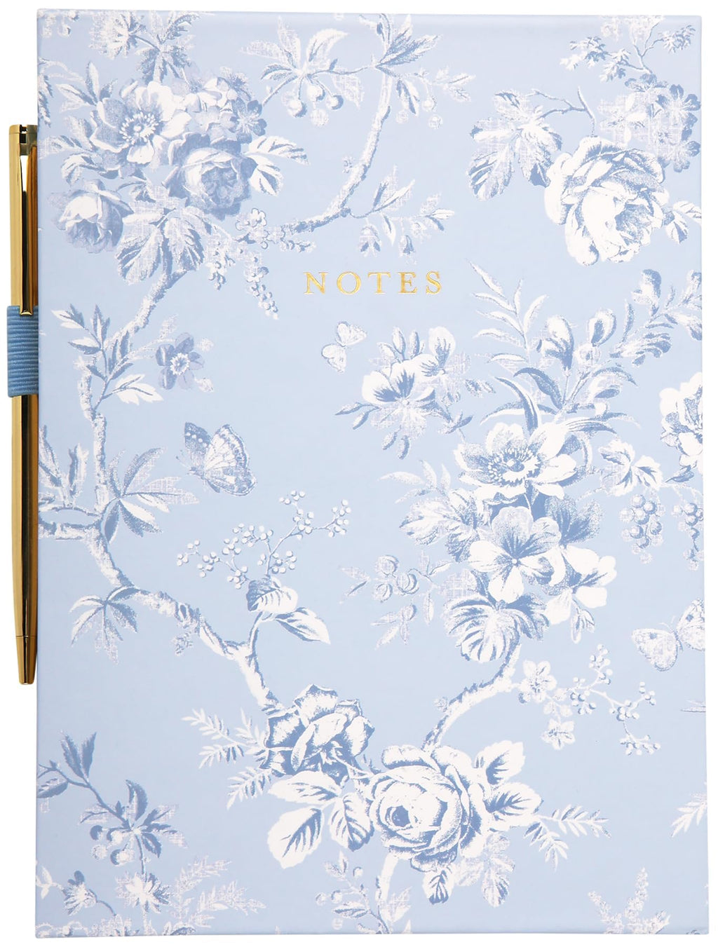 Laura Ashley Heirloom Cottage Flip Pad with Pen – 6x8.25 Inch Thick Notepad, Sturdy Hardcover, Lined Perforated Pages, Elastic Pen Holder, Elegant Writing Pad