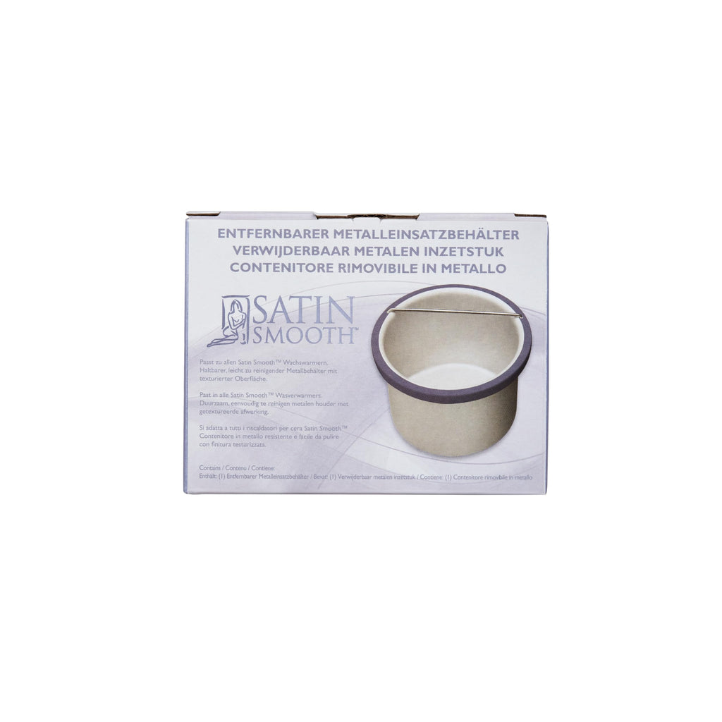 Satin Smooth Empty Metal Wax Pot for Hair Removal - Reusable Waxing Pot for Warmer Insert, Salon and At-Home Waxing