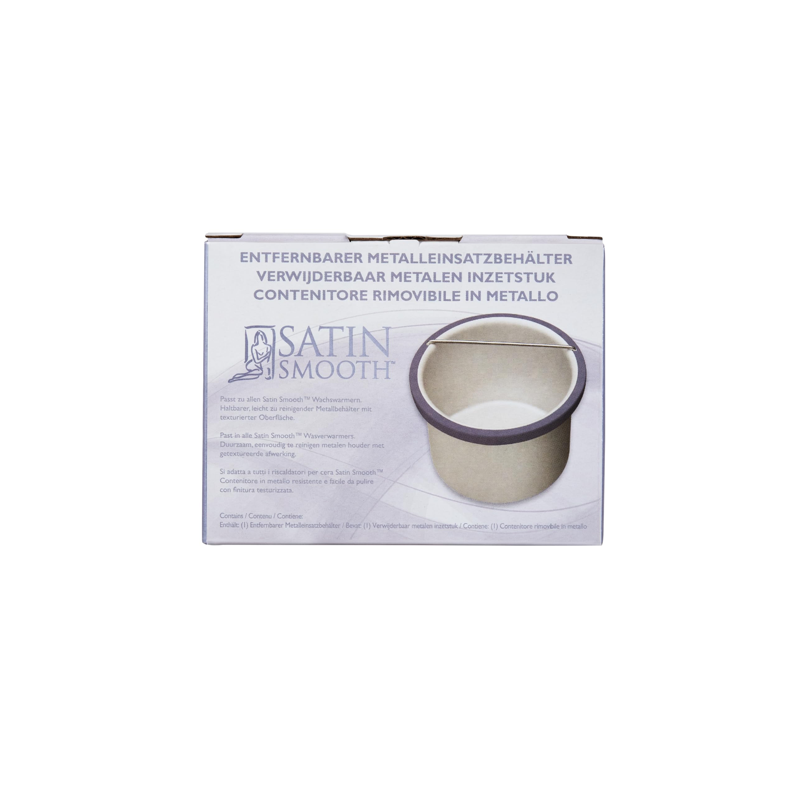 Satin Smooth Empty Metal Wax Pot for Hair Removal - Reusable Waxing Pot for Warmer Insert, Salon and At-Home Waxing