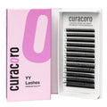 Curacoro YY Eyelashes Extensions - 2D Fans Volume Eyelashes, 0.07 D Curl 10mm Length, Full Fluffy Volume Look, Long Lasting & Easy Application