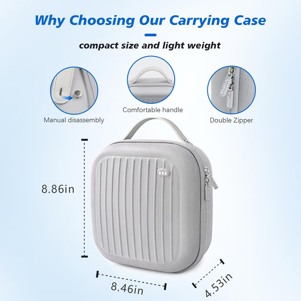Krypthos Hard Carrying Case Compatible with Meta Quest 3S/Quest 3/Quest 2/Vision Pro, Portable VR Gaming Headset and Touch Controllers Case with Lens Protector, Suit for Travel and Home Storage-Gray