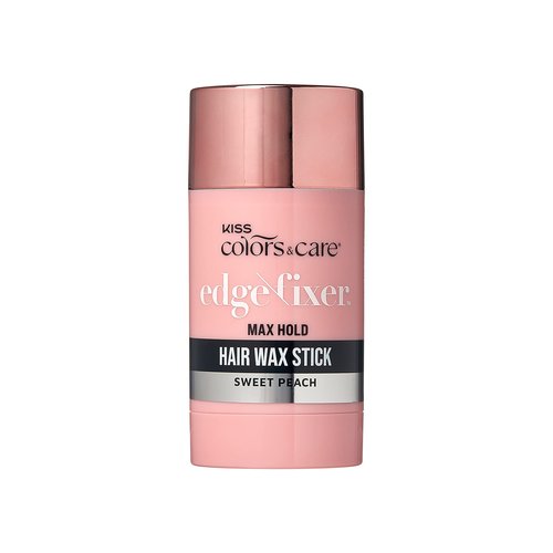 KISS COLORS & CARE Hair Wax Stick, 2.47 OZ (Sweet Peach) - Effortless Edge Styling, 24 Hour Hold, Non-Oily, Flake-Free, Biotin B7 & Shea Butter, Sleek Results, Tames Flyaways, Promotes Hair Growth