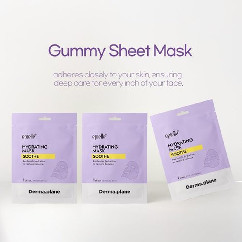 Epielle Hydrating Sheet Mask 6 Pack, Soothing & Restoring Face Mask with Cica, Heartleaf Extract & Witch Hazel Water, Target Dry & Sensitive Skin, Korean Skin Care