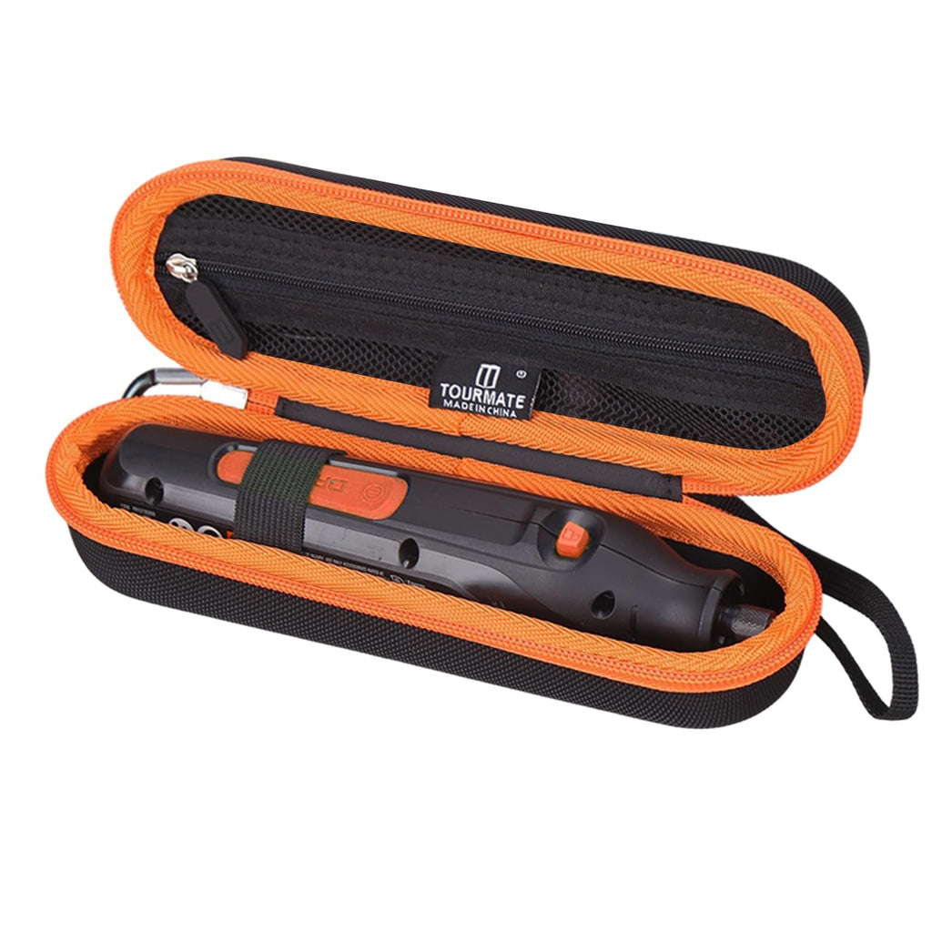 Tourmate Hard Storage Case for 7350-5 Cordless Rotary Tool - Travel Case for Tarlido/GOXAWEE/Saker/Cordless Rotary Tool Kit(Only Box) (Black&Orange)