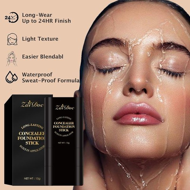 Skiennix Foundation Stick - Dual-Ended 2-in-1 Longwear & Waterproof Concealer for Dark Circles & Blemishes | 2.09 oz (04#)