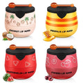 TEIHWAL 4PCS Bee Lip Balm Honey Pot Cherry Watermelon Coconut Honey Lip Balm, Moisturizing Sleeping Lip Mask Overnight, Prevention Dry and Cracked Lips