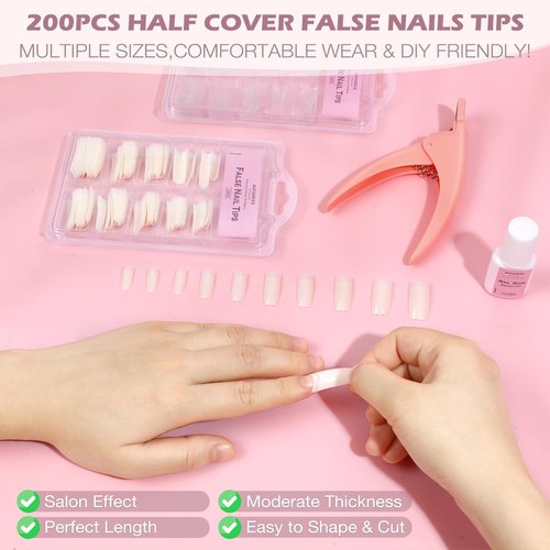 Acrylic Nail Kit For Beginners - 3-Color Powder (Clear/White/Pink), All-In-One Home Salon Supplies, Long-Lasting & Perfect Gift