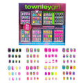 Townley Girl 96 Pcs Press-On Nails Including 3D and Glow-In-Dark Artificial False Nails Set for Tweens with Pre-Glue Full Cover Acrylic Nail Tip Kit, Great for Gifts