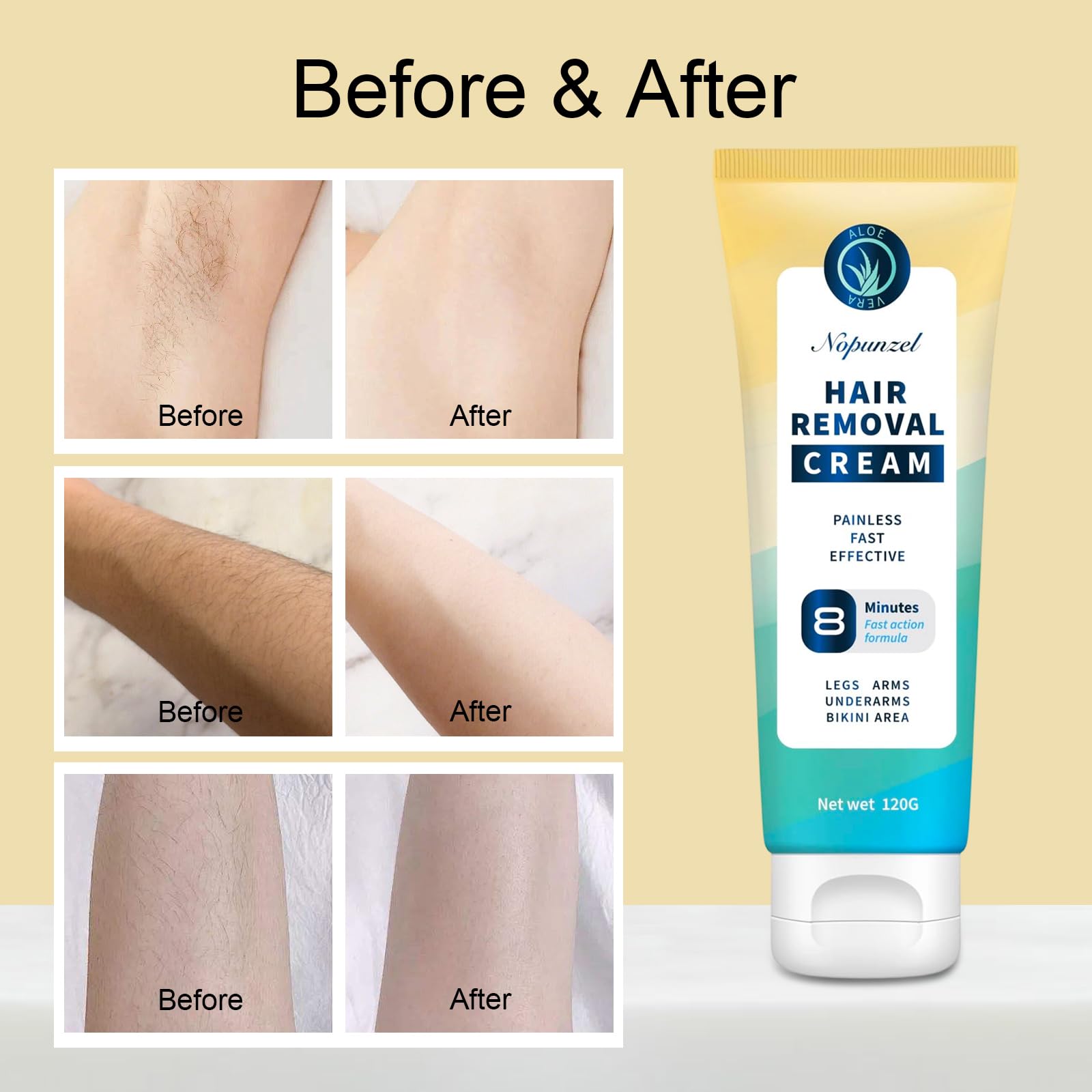 FAIRY SECRET Hair Removal Cream for Men & Women - Sensitive Skin Formula with Aloe Vera & Licorice Extract, Soothes & Hydrates, Fit for All Skin Types