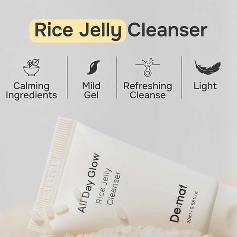 De:maf Welcome Kit Cleansing Set – Gentle Cleansing Trio with Travel Pouch | Olive Oil, Milk, and Rice Foam Cleansers for All Skin Types