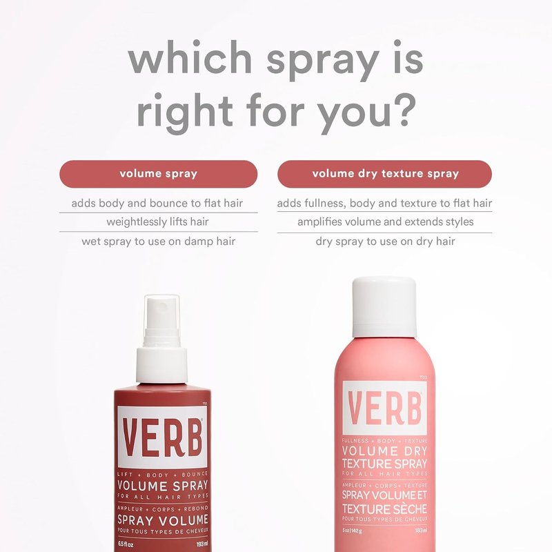 VERB Volume Dry Texture Spray - Boost Volume, Add Fullness & Weightless Grit - Sulfate & Paraben Free