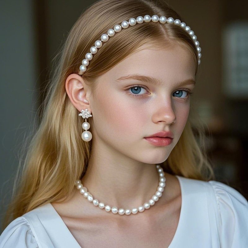 Zifengcer Pearl and Metal Headbands - Beaded No Slip Hair Accessories for Women and Girls, 10 Pack