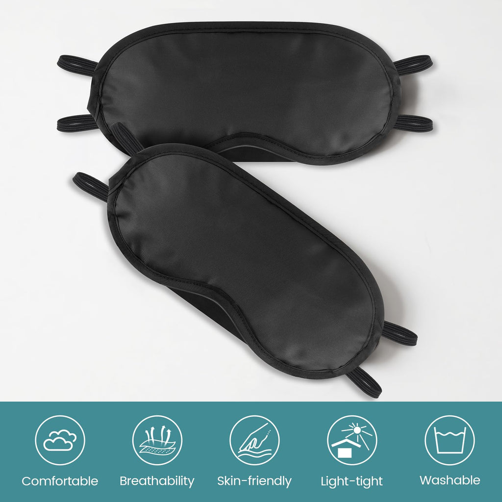 UGODAR 20 PCS Sleep Eye Masks Blindfolds - Light-Tight with Nose Pad & Adjustable Strap, Bulk Comfortable Breathable Party Supplies for Team Building Travel, Black Eye Cover for Women Men