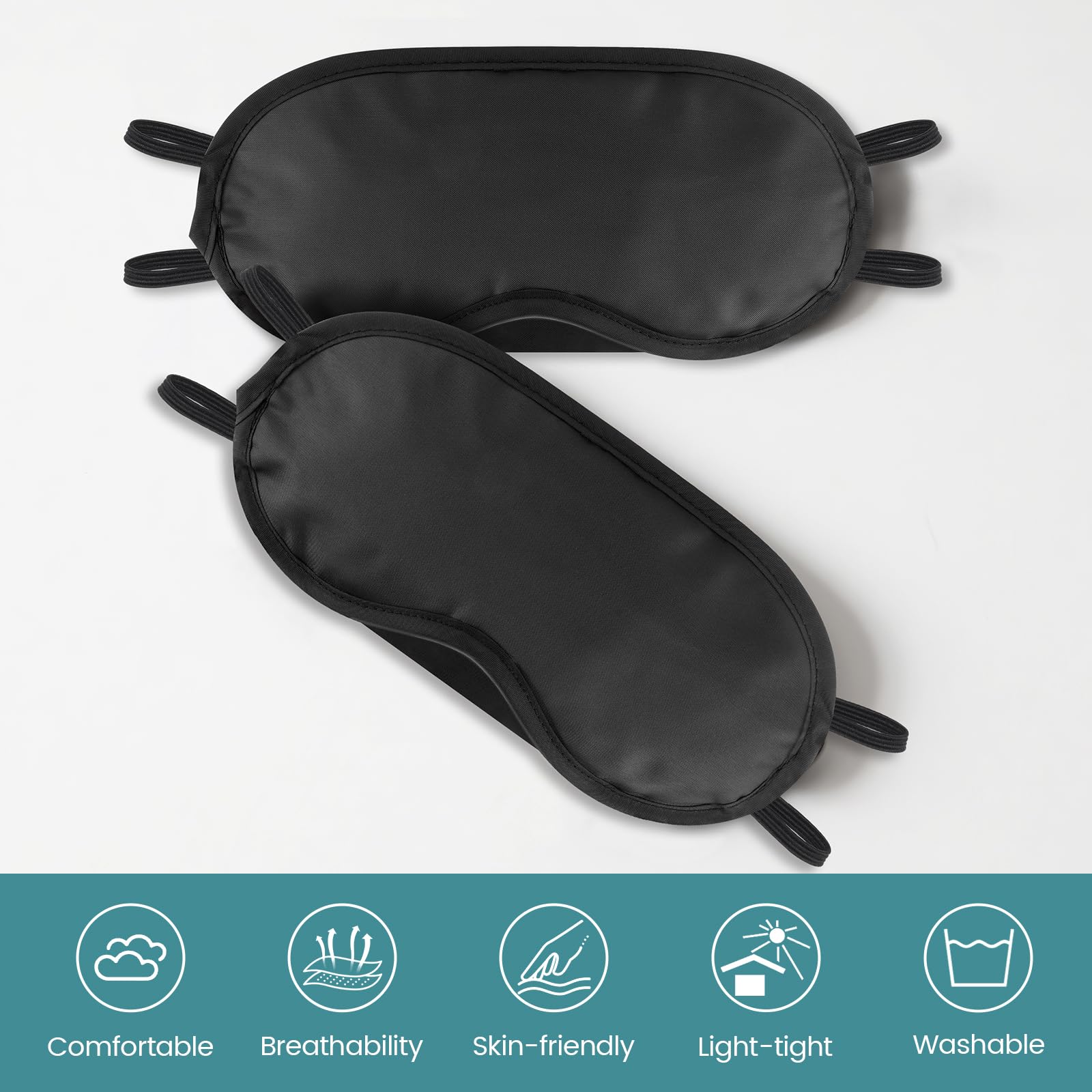 UGODAR 20 PCS Sleep Eye Masks Blindfolds - Light-Tight with Nose Pad & Adjustable Strap, Bulk Comfortable Breathable Party Supplies for Team Building Travel, Black Eye Cover for Women Men