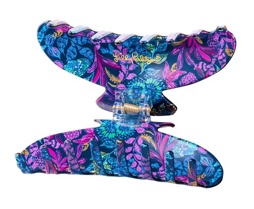 Lilly Pulitzer Colorful Claw Jaw Clip for Fine, Thick, Curly or Straight Hair - Medium Hair Clip for Women, Calypso Coast