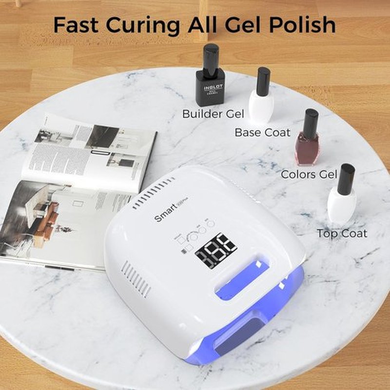 NAILGIRLS Cordless Nail Lamp, 60W Rechargeable UV Nail Light for Gel Nails with Metal Base, Portable Wireless LED Nail Dryer Fast Charger Curing Lamp 3 Timers for Salon or Home