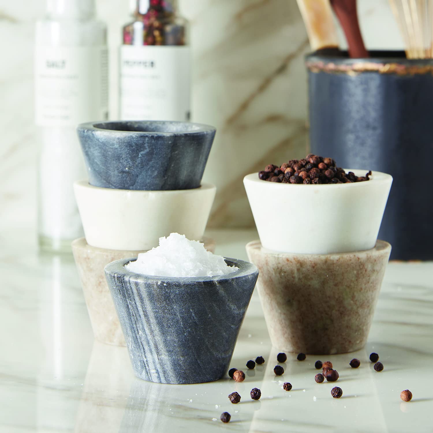 Santa Barbara Design Studio Table Sugar Marble Pinch Pot, 2-Inch Diameter, Grey