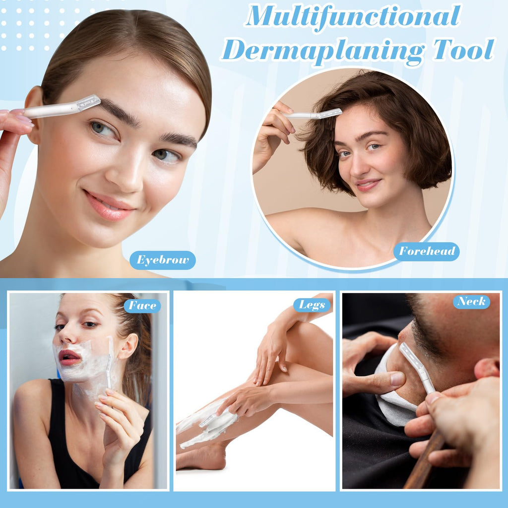 ProSuites 16 Count Dermaplane Razor for Women Face, Professional Facial & Eyebrow Hair Remover, Gentle Skin Exfoliation with Precision Blades，Transparent