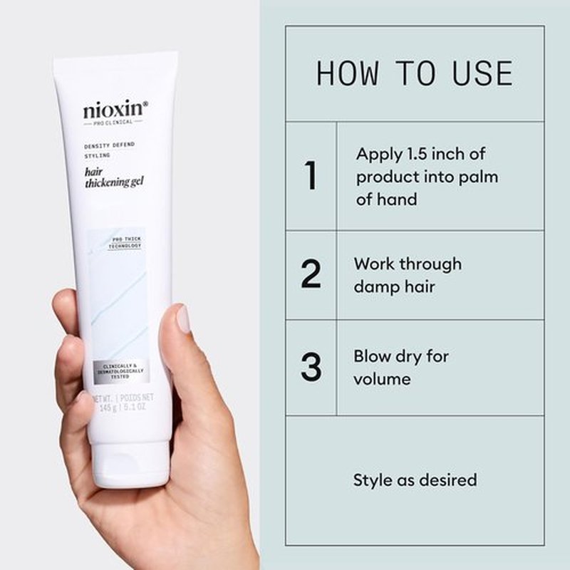 Nioxin Density Defend Hair Thickening Gel - Volumizing Formula for Fuller Hair | 5.1 Fl Oz
