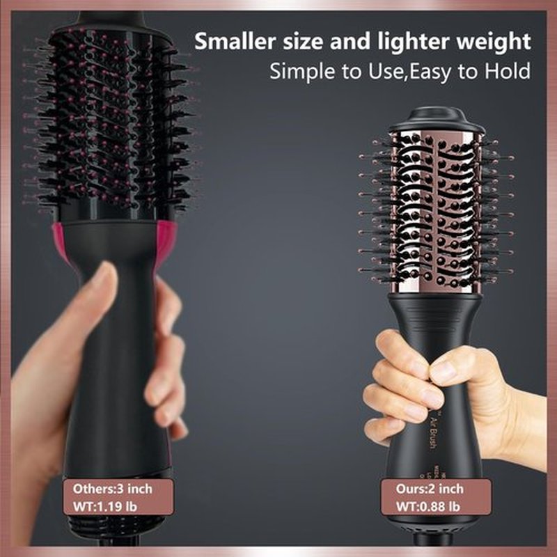 Automatic Dual Voltage Hair Dryer Brush with European Plug,Travel Hair Blow Dryer Brush with Travel Bag,Mini Hair Brush Blow Dryer for Women,Small Hot Air Brush for Kids