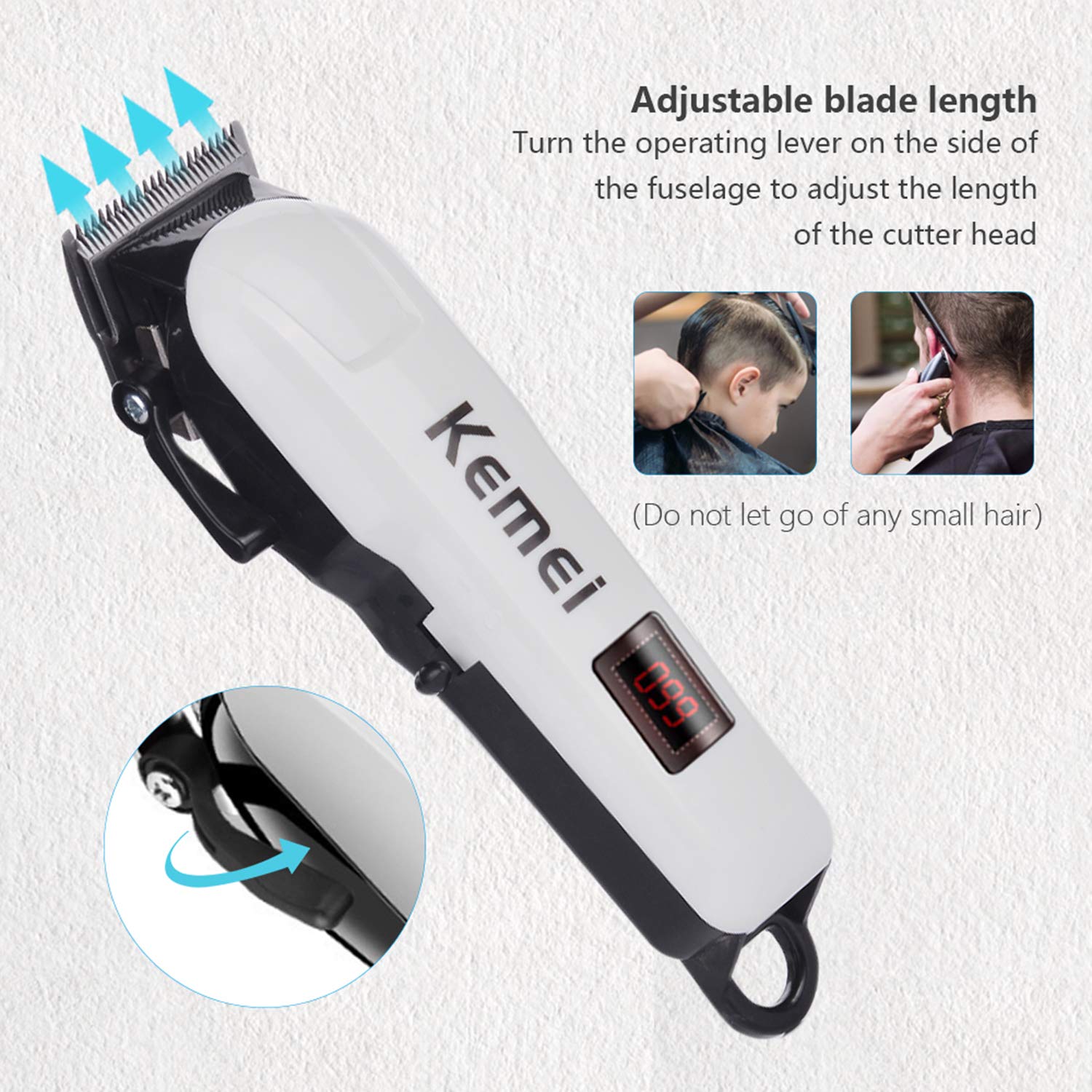 F.Lashes Hair Clippers for Men Cordless Hair Clipper Hair Cutting Kit Rechargeable Low-Noise Household Hair Trimmer for Men Clippers for Hair Cutting Professional
