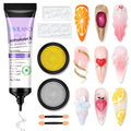 SAVILAND SSPro X 3D Nail Gel Kit: 15g No Wipe Clear 3D Sculpting Gel for Nail Art Design Molding Carving Drawing Sculpture and Decoration with Chrome Powder Silicone 3D Molds Home Salon DIY Nail Art