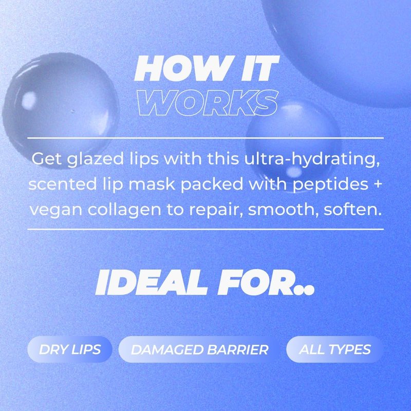 Vitamasques Lip Mask - Birthday Cake Collagen Sheets for Dry & Chapped Lips | Nourishing & Hydrating 3-Pack