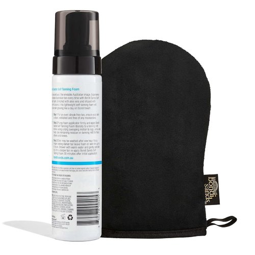 Bondi Sands Self Tanning Foam - Light/Medium Sunless Tan + Reusable Application Mitt | Flawless Finish