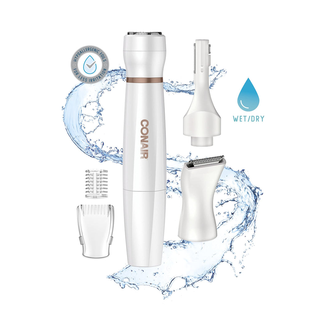 Conair All-in-1 Facial Hair Removal for Women, Cordless Electric Trimmer, Perfect for Face, Ear/Nose, Eyebrows, and Bikini Lines (Pack of 4)