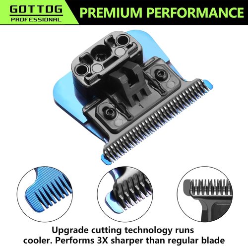 GOTTOG FXBLUE Replacement Blades - Zero-Gapped Blades for FX787 & FX726 Trimmers | Blue
