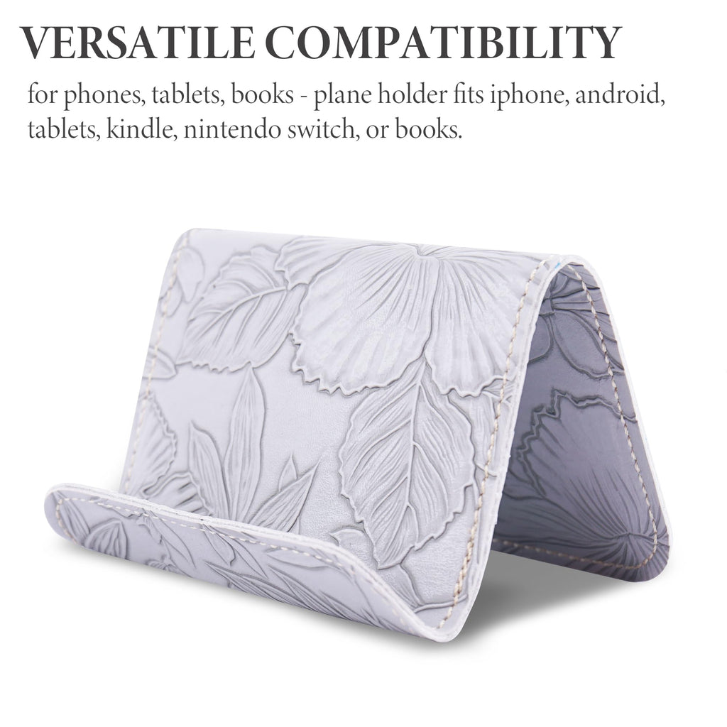 Haecsfl Airplane Travel Essentials for Flying Flex Flap Cell Phone Holder & Flexible Tablet Stand for Desk, Bed, Treadmill, Home & in-Flight Airplane Travel Accessories(1-Carved Grey)