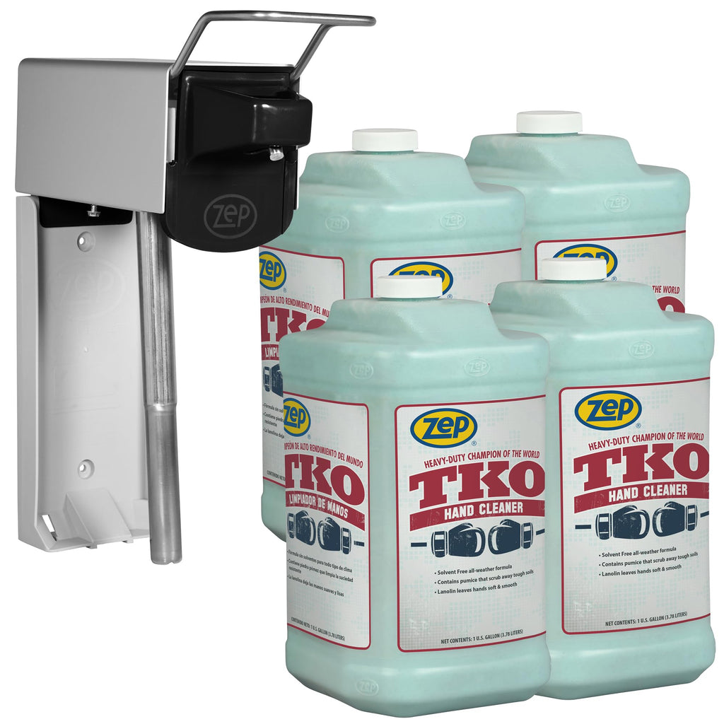 Zep TKO Heavy-Duty Industrial Hand Cleaner - 1 Gallon (Case of 4) - The GO-TO cleaner for Pros that actually works. Dispenser included