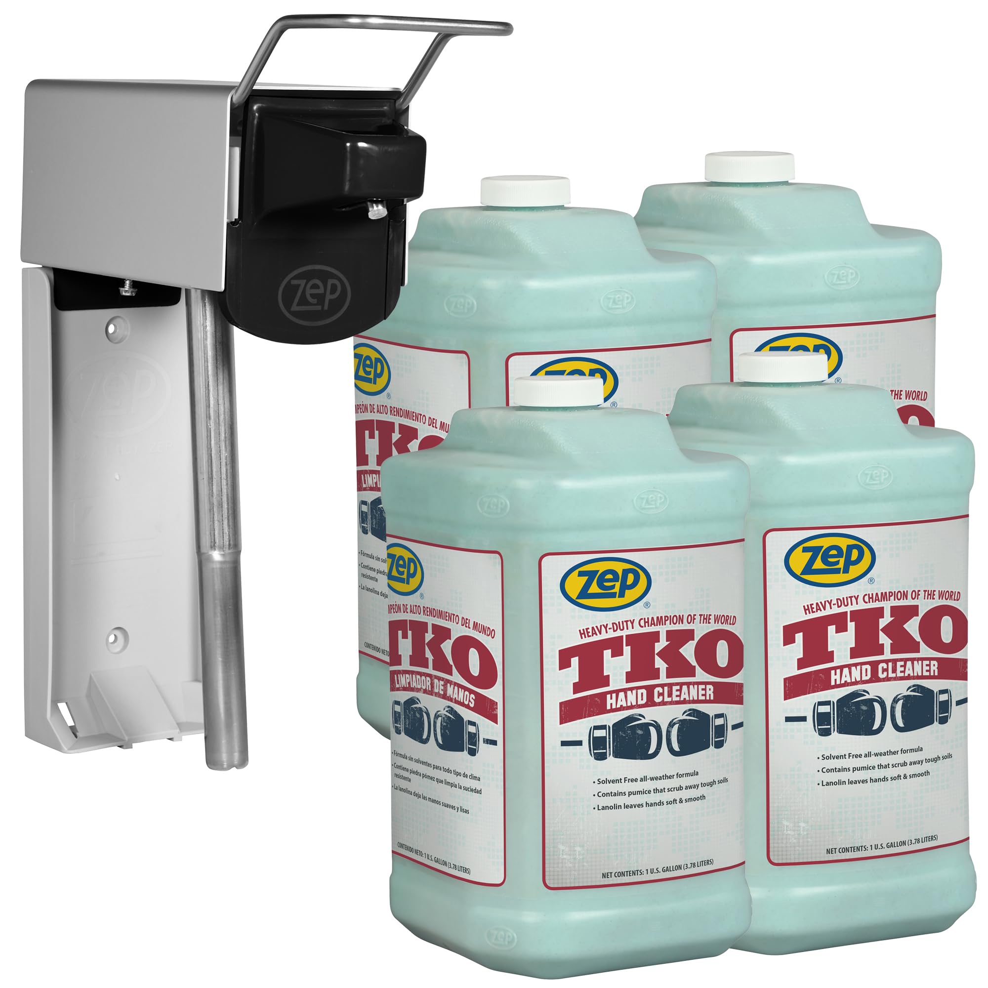 Zep TKO Heavy-Duty Industrial Hand Cleaner - 1 Gallon (Case of 4) - The GO-TO cleaner for Pros that actually works. Dispenser included