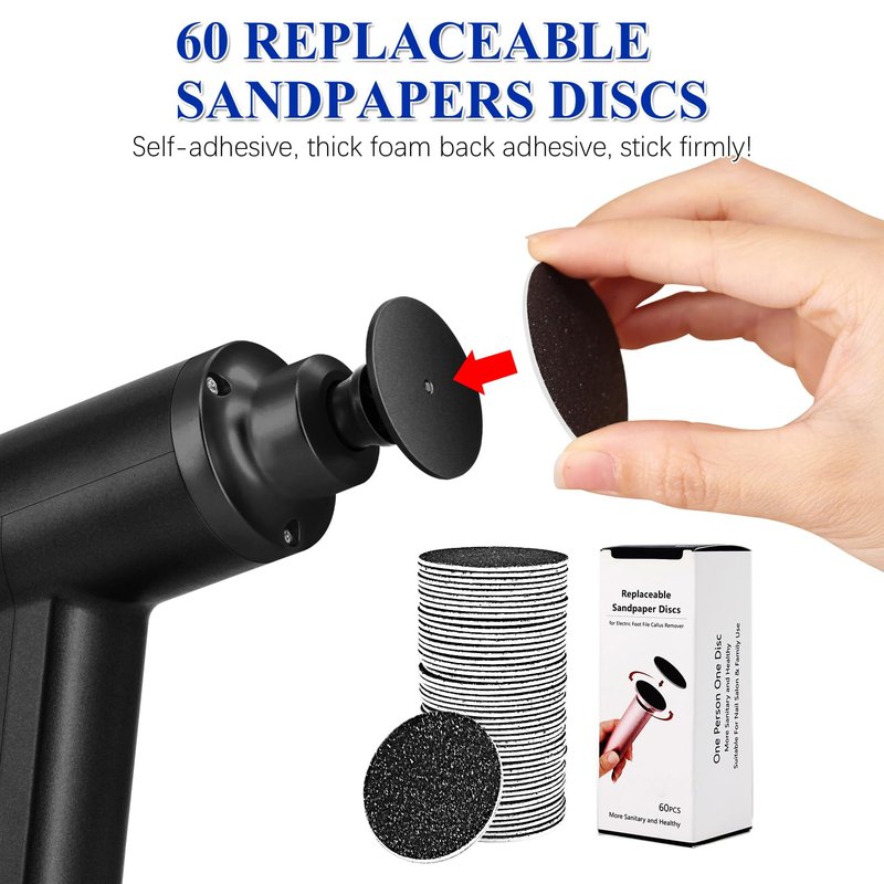 Upgraded Electric Callus Remover for Feet 4500rpm, Adjustable Speed Electric Foot Callus Remover Foot Sander Grinder Pedicure File for Women Men Dead Skin Cracked Heels (Black)