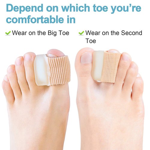 Povihome 6 Pack Gel Toe Spacer Separators(0.6'' Thick), Bunion Corrector for Overlapping Toe (1st/2nd Toe), Silicone Toe Spacers with Soft Gel Lining for Hallux & Bunion Pain Relief