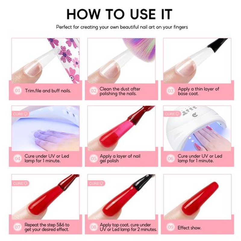 PEACECOLOR 53PC Gel Nail Polish Kit with U V Light and Drill 35 Colors Soak Off Gel Polish with Matte Glitter Glossy Top Base Coat Art Manicure Complete Nail Polish Kit Gifts for Women